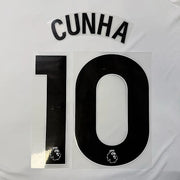 Manchester United 2025-Away CUNHA #10 Official Name Set-BLACK
