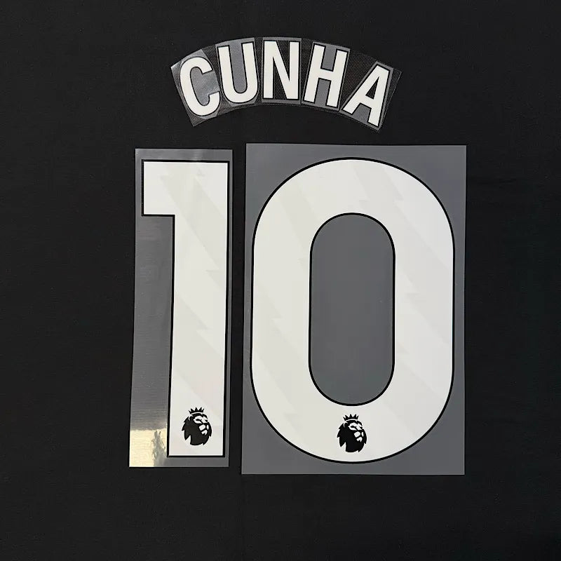 Manchester United 2025-Home CUNHA #10 Official Name Set-White