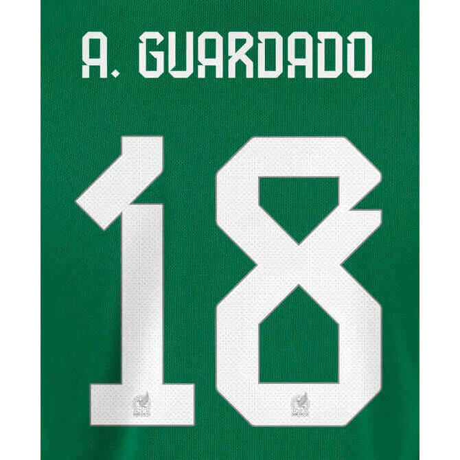 Mexico 2022-23 Home A. Guardado #18 Youth Jersey Name Set (Back)