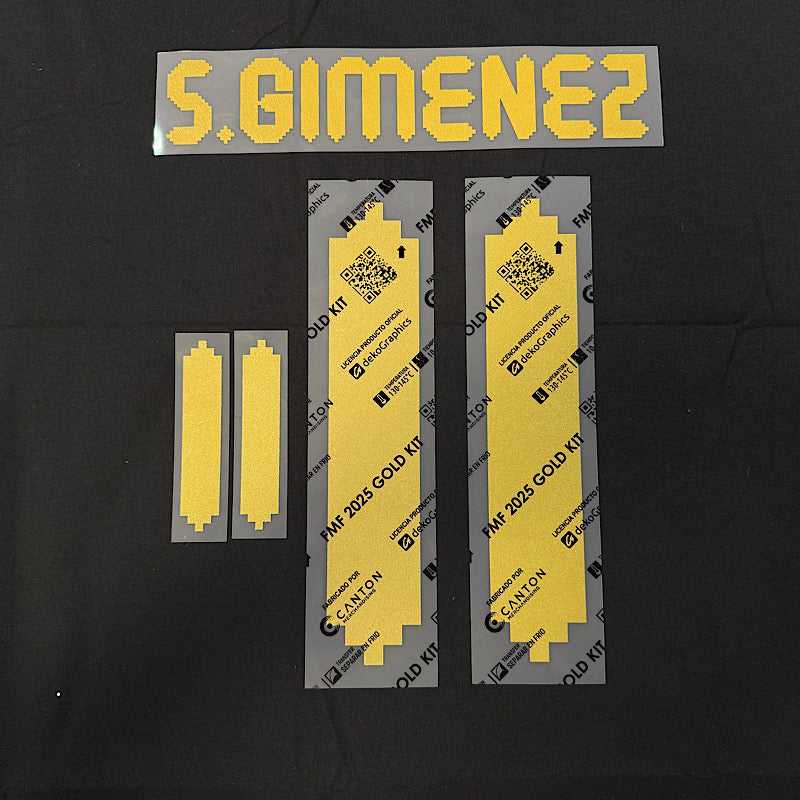 Mexico 2025 (Gold Cup) Home S. GIMINEZ #11 Official Name Set