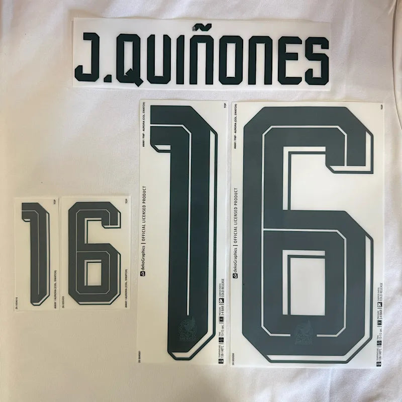 Mexico 2026- Away J. QUINONES #16 Official Name Set