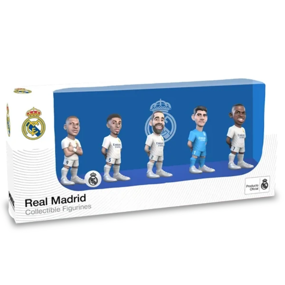 Minix Real Madrid 7 CM 5-Pack - Courtuois, Vinicius, Bellingham, Carvajal, Mbappe (Box)