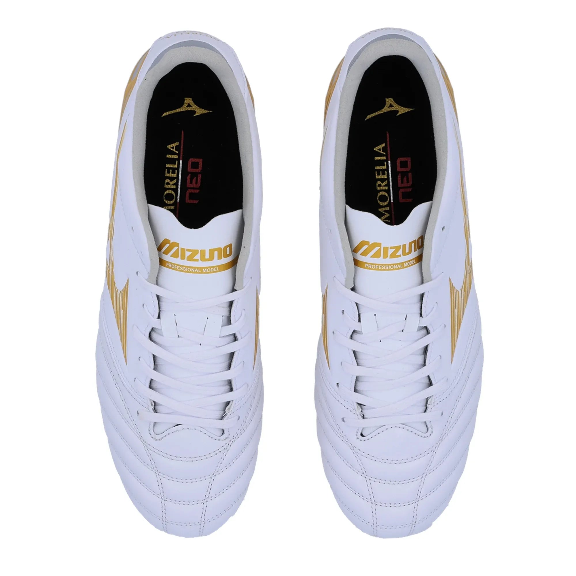 Mizuno Morelia Neo IV Pro Artificial Grass Soccer Cleats - Bright Gold Pack (SP26) (Pair - Top)