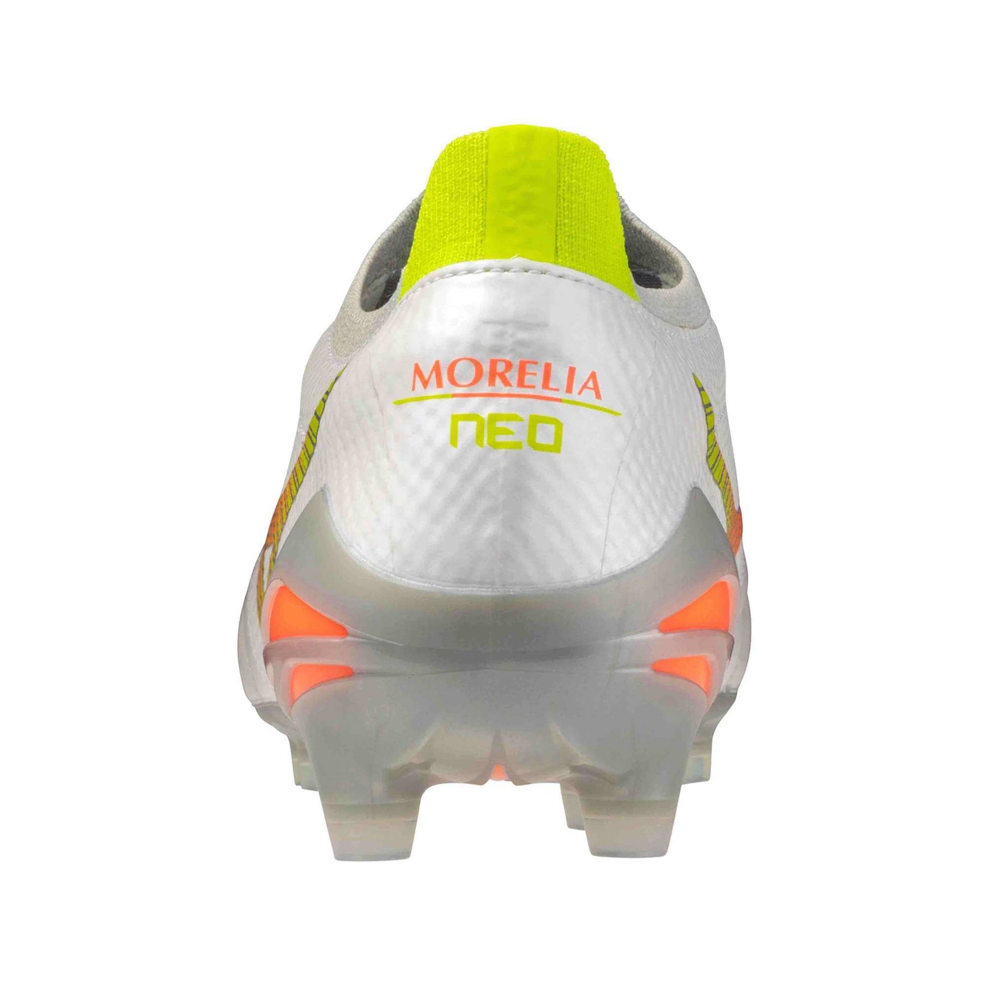 Mizuno Morelia Neo V Beta Elite Firm Ground Soccer Cleats - Prism White (FA26) (Back)