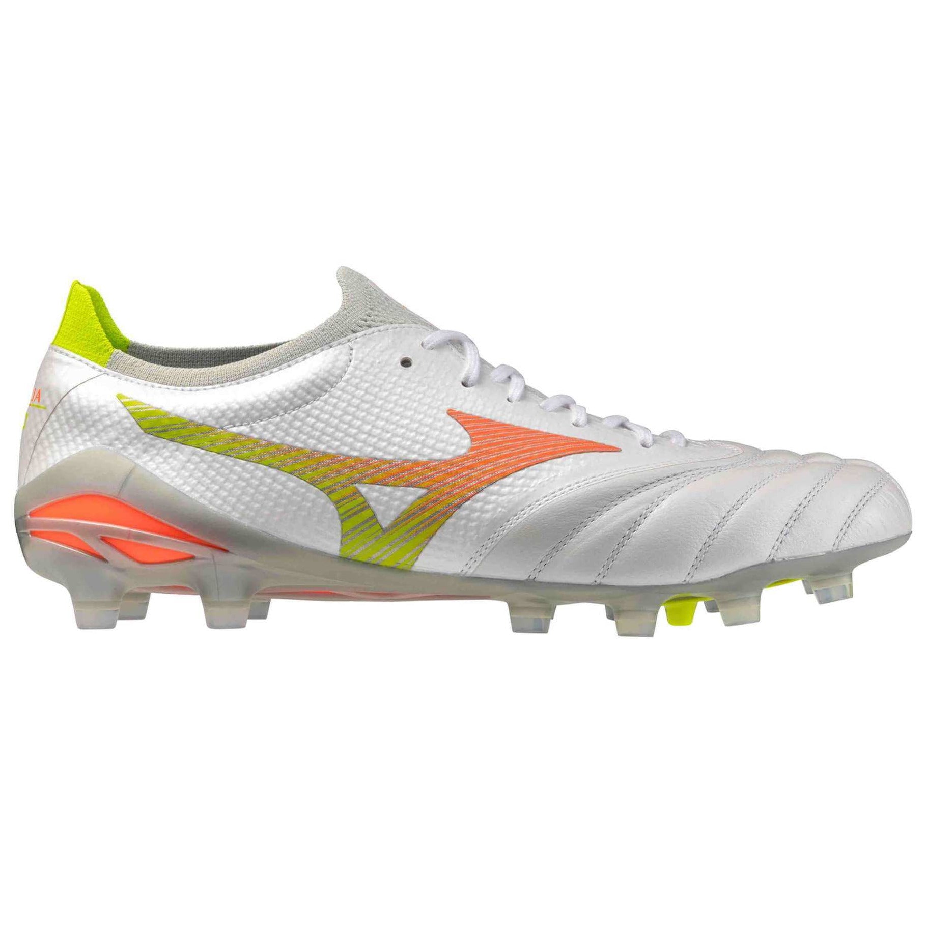 Mizuno Morelia Neo V Beta Elite Firm Ground Soccer Cleats - Prism White (FA26) (Side 1)