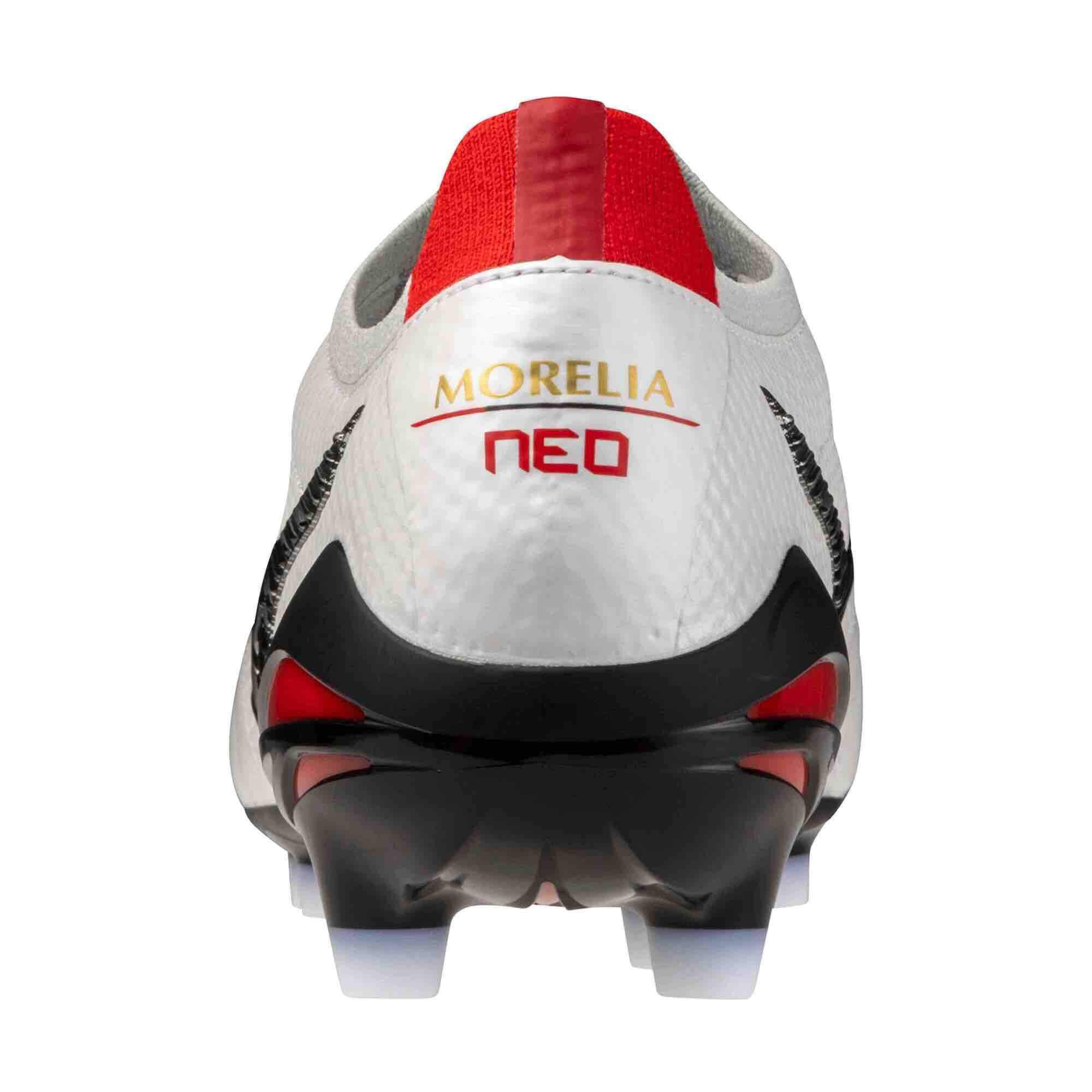 Mizuno Morelia Neo V Beta Made In Japan Firm Ground Soccer Cleats White-Black (Back)