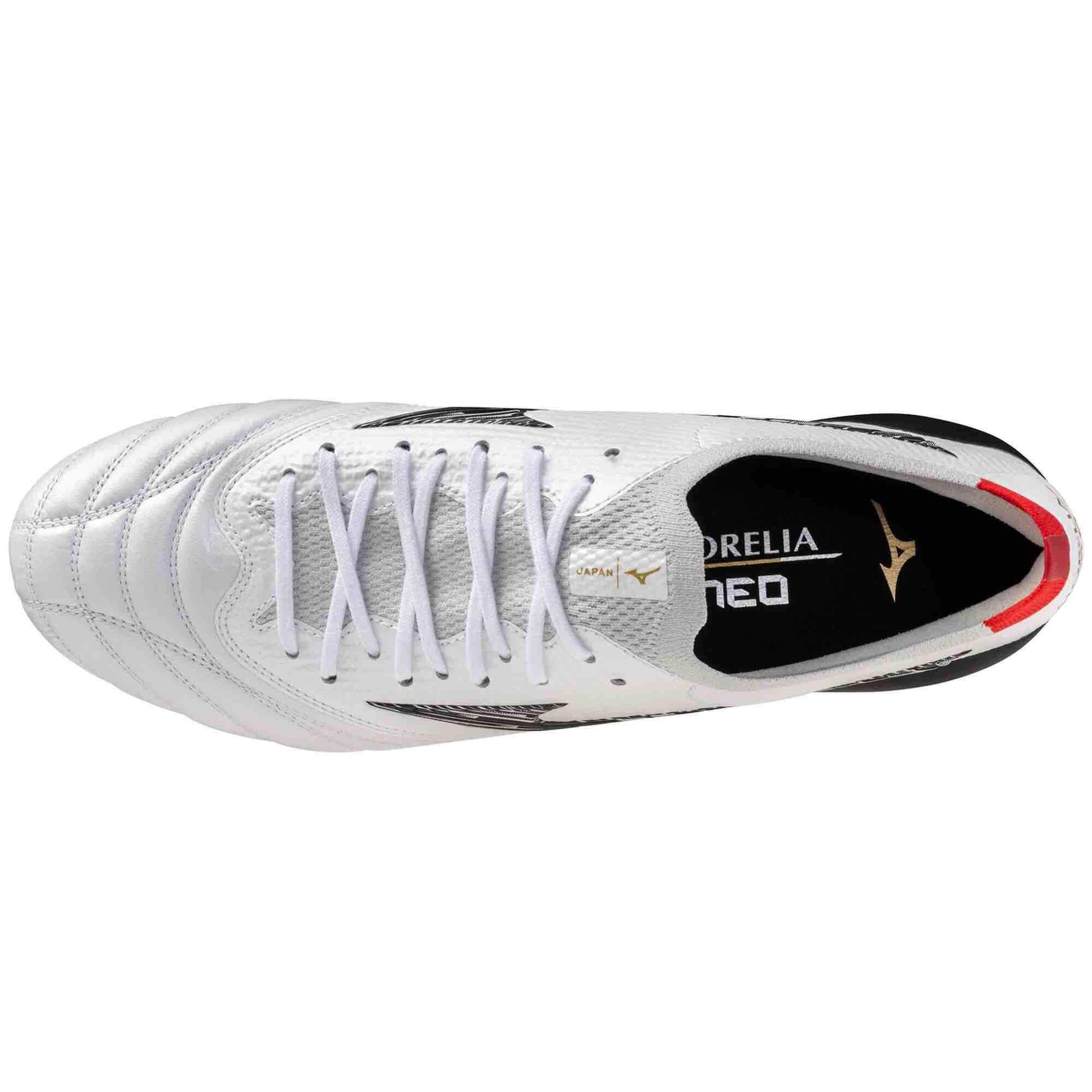 Mizuno Morelia Neo V Beta Made In Japan Firm Ground Soccer Cleats White-Black (Top)