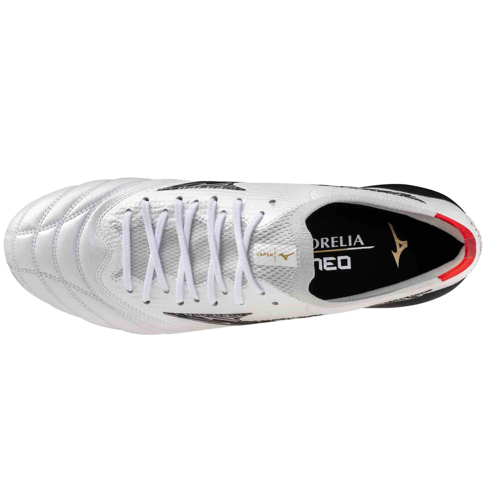 Mizuno Morelia Neo V Beta Made In Japan Firm Ground Soccer Cleats White-Black (Top)