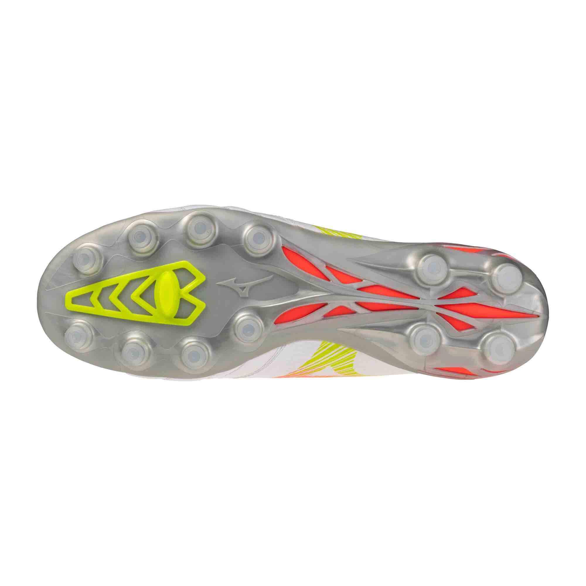 Mizuno Morelia Neo V Beta Pro Firm Ground Soccer Cleats - Prism White Pack (FA26) (Bottom)