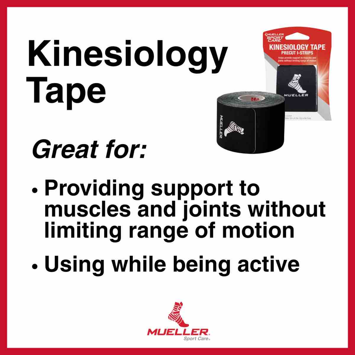 Mueller Typhoon Pain Relieving Kinesiology Tape Black (Features)