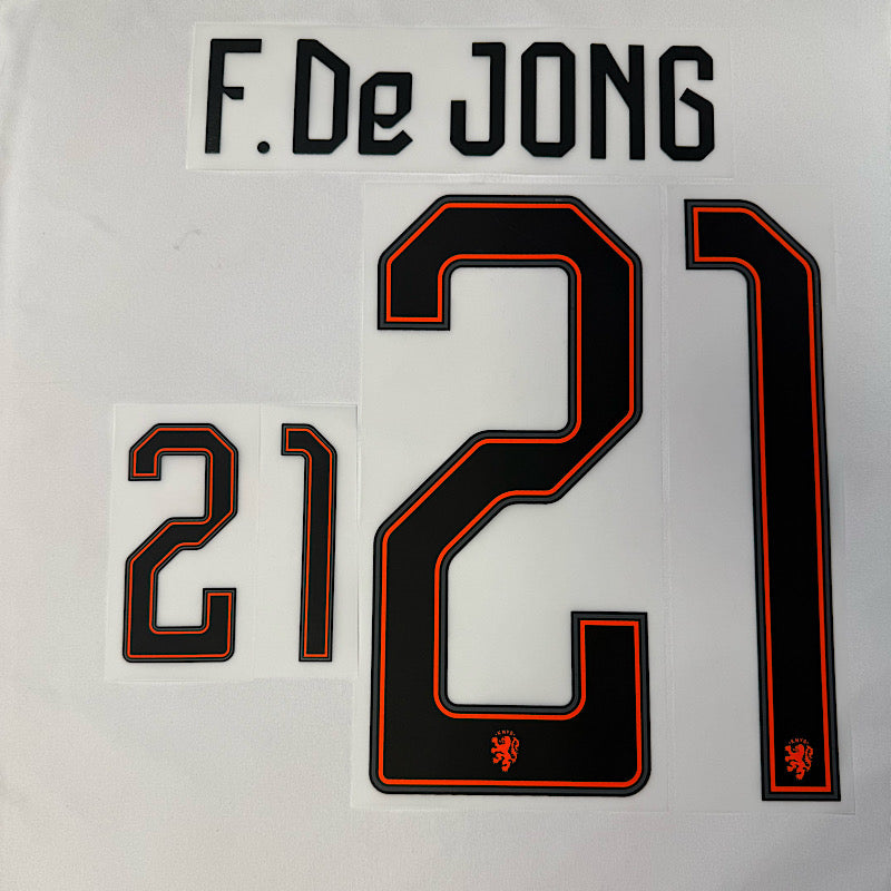 Netherlands 2026 Home/ Away F. DE JONG #21 Official Name Set