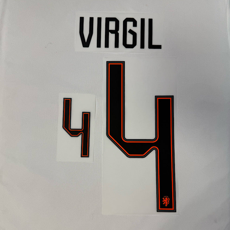 Netherlands 2026 Home/ Away VIRGIL #4 Official Name Set.