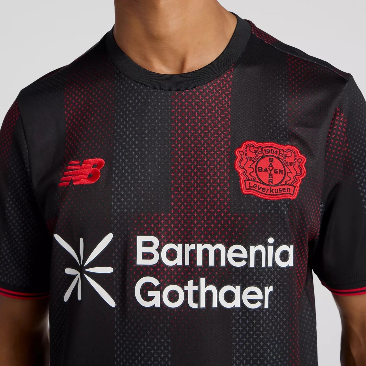 New Balance 2025-26 Bayer Leverkusen Men's Stadium Home Soccer Jersey (Detail 1)