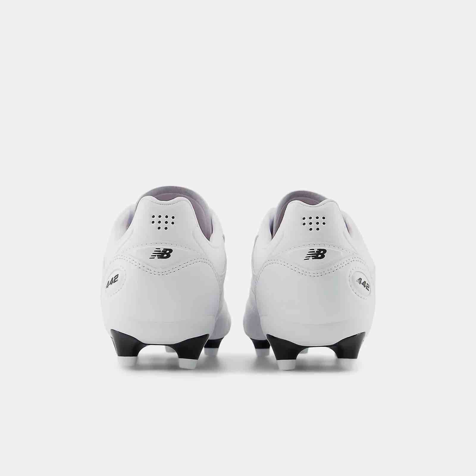 New Balance 442 Pro V3 2E Wide Firm Ground Soccer Cleats White (Pair - Back)