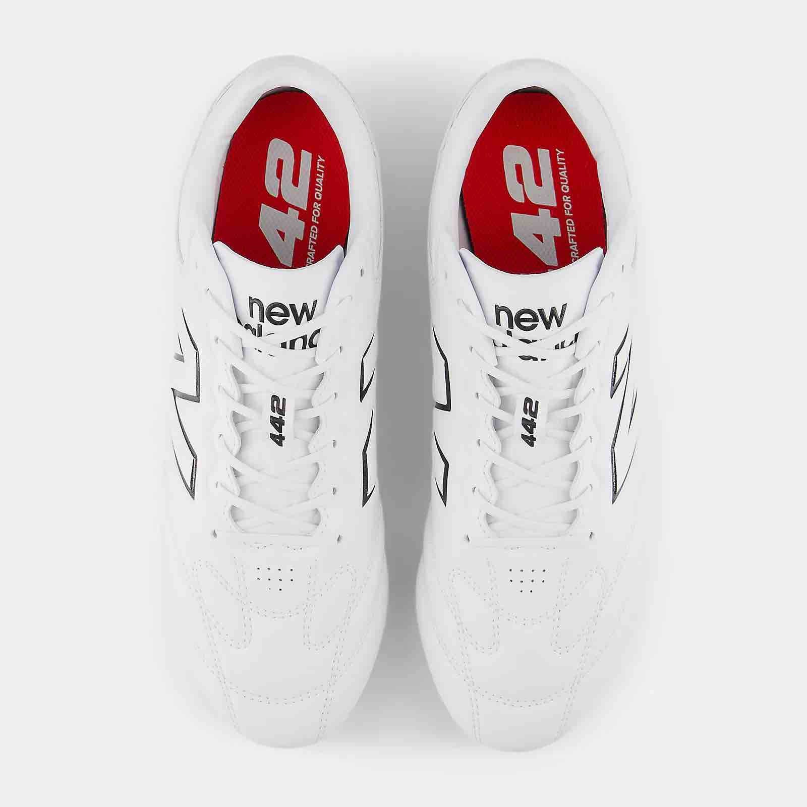 New Balance 442 Pro V3 2E Wide Firm Ground Soccer Cleats White (Pair - Top)