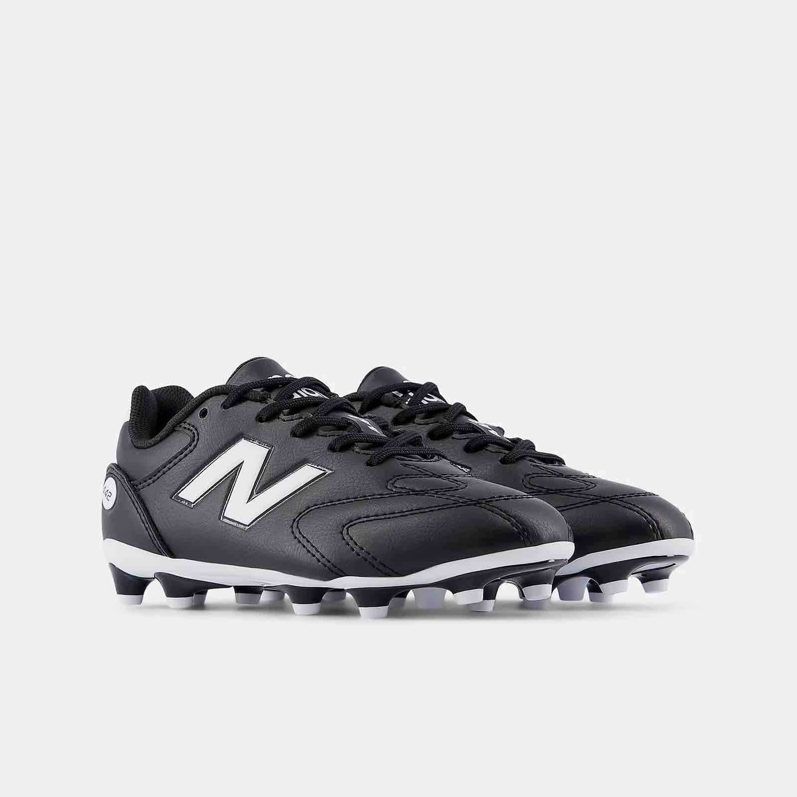 New Balance Junior 442 V3 Team Wide Firm Ground Soccer Cleats Black (Pair - Lateral)