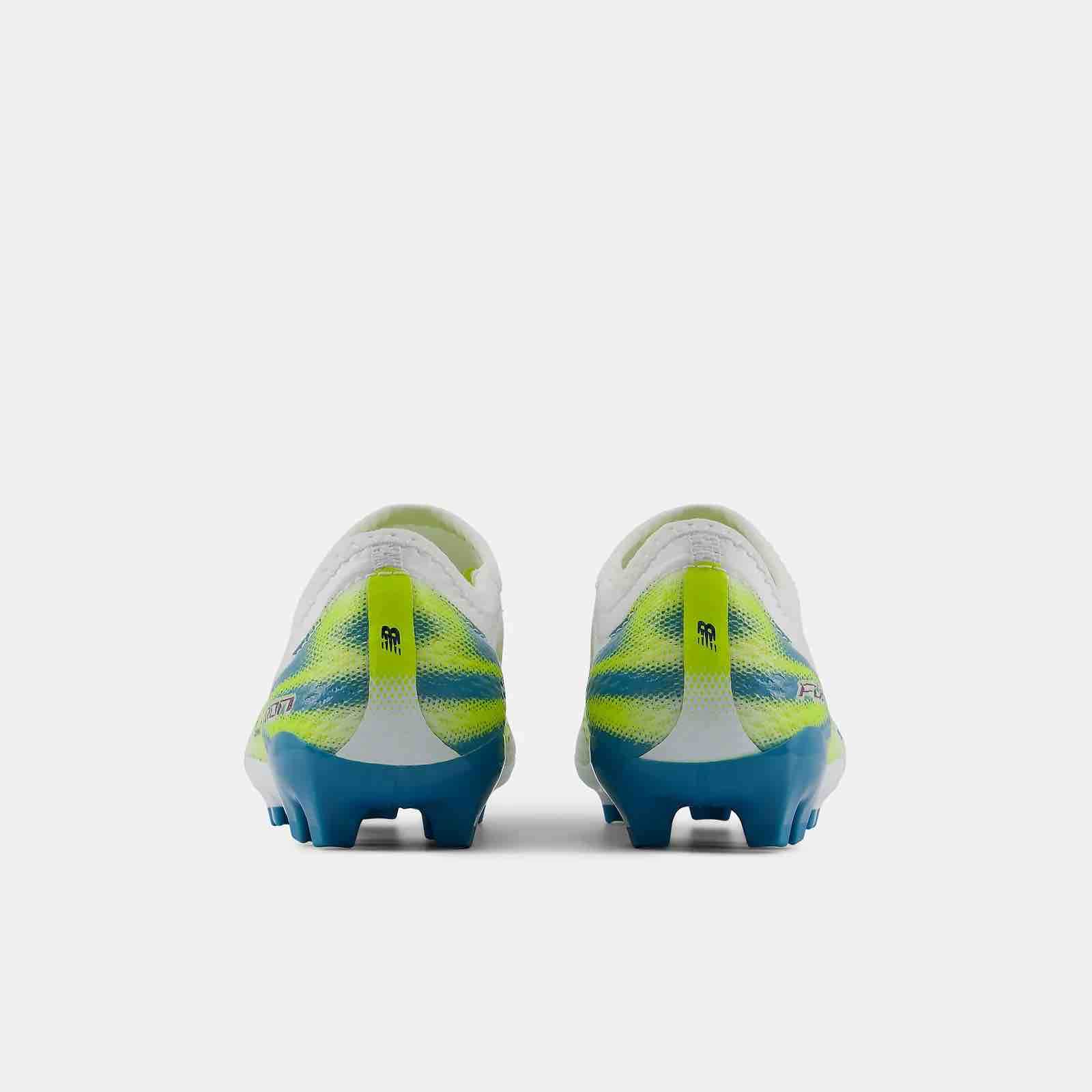 New Balance Junior Furon Team V9 Wide Firm Ground Soccer Cleats - Neon Tide Pack (FA26) (Pair - Back)