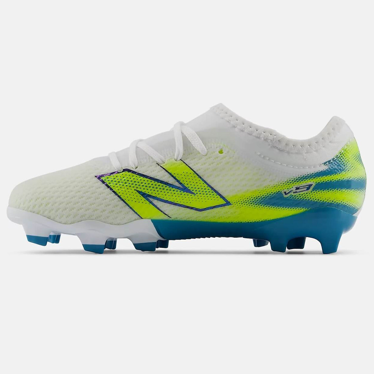 New Balance Junior Furon Team V9 Wide Firm Ground Soccer Cleats - Neon Tide Pack (FA26) (Side 2)