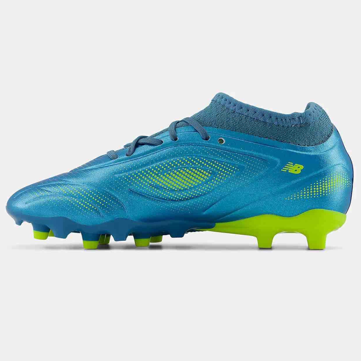 New Balance Junior Tekela Team Low Laced V5 Wide Firm Ground Soccer Cleats - Neon Tide Pack (FA26) (Side 2)