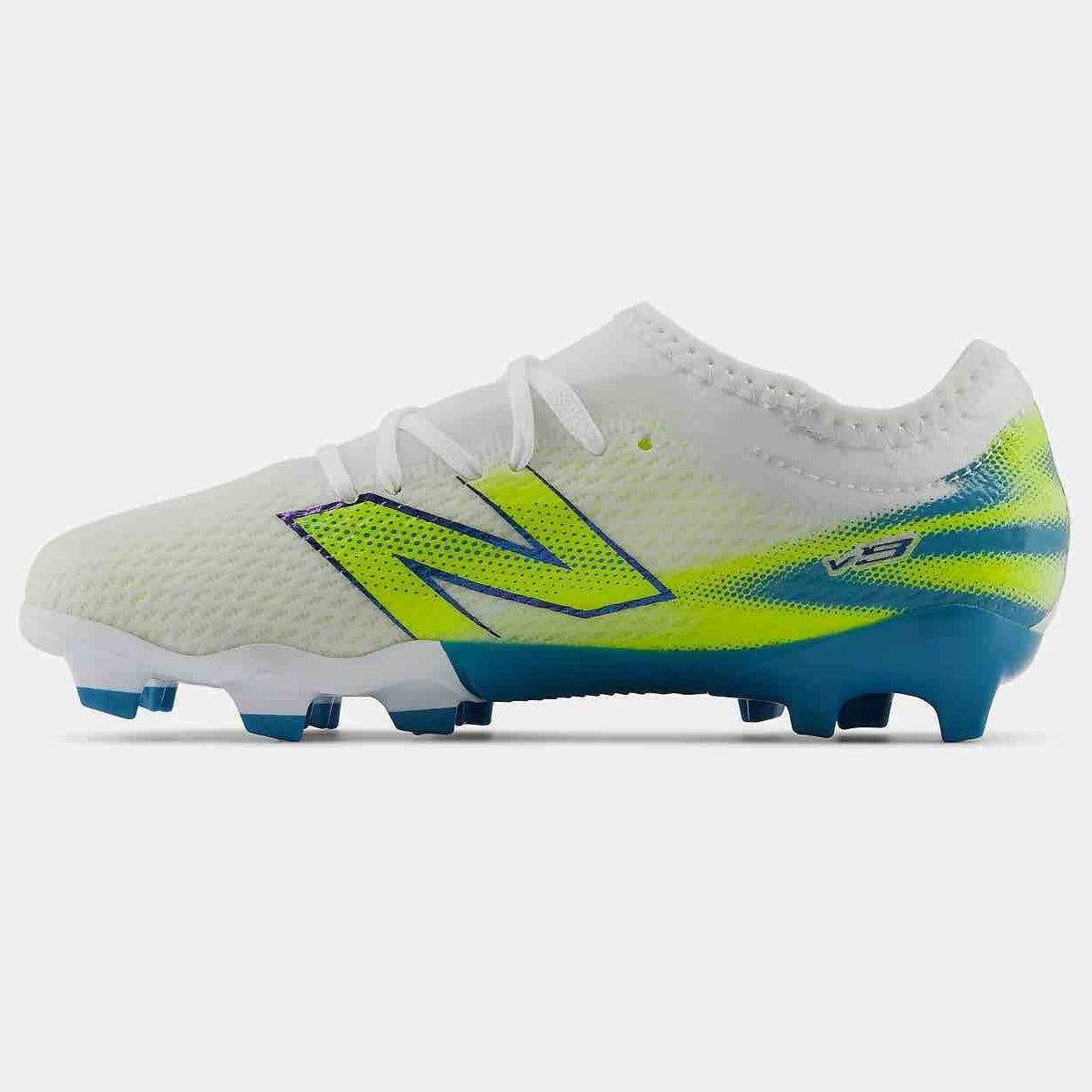 New Balance Kid's Furon Team V9 Wide Firm Ground Soccer Cleats - Neon Tide Pack (FA26) (Side 2)