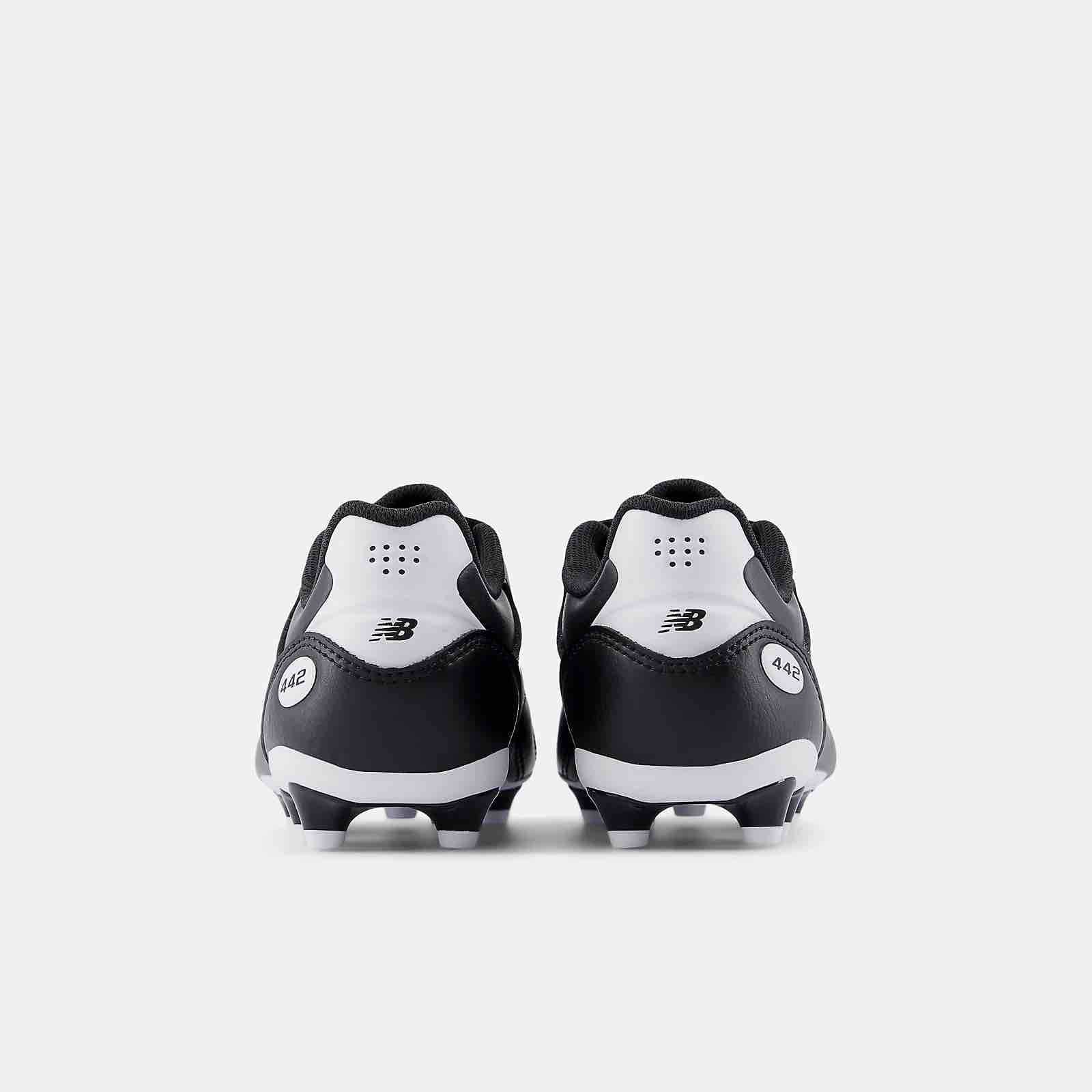 New Balance Kids 442 V3 Team Wide Firm Ground Soccer Cleats Black (Pair - Back)