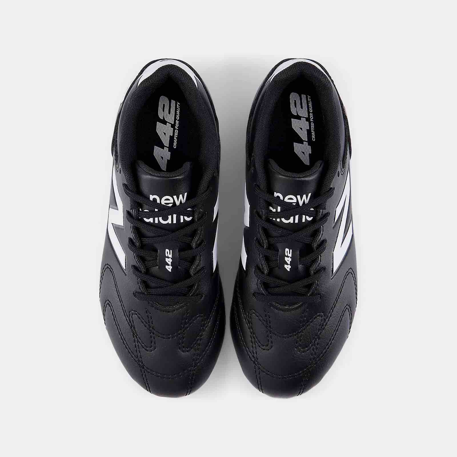 New Balance Kids 442 V3 Team Wide Firm Ground Soccer Cleats Black (Pair - Top)