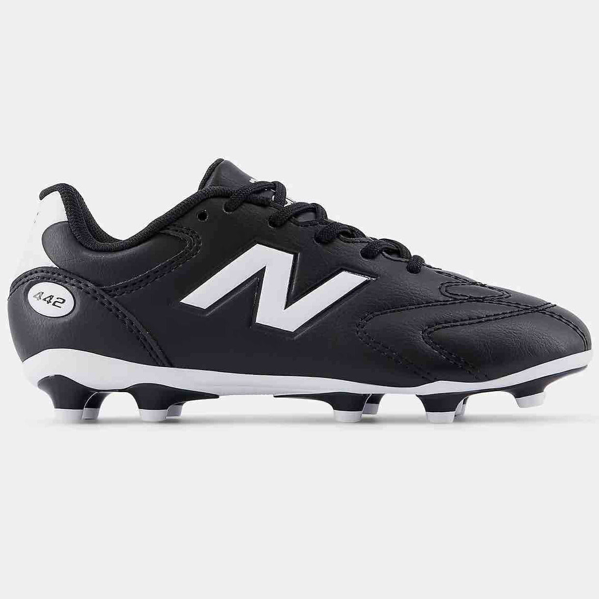 New Balance Kids 442 V3 Team Wide Firm Ground Soccer Cleats Black (Side 1)