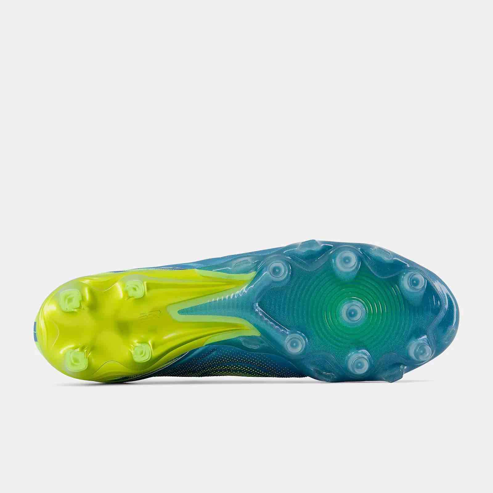 New Balance Tekela Elite Low Laced V5 2E Wide Firm Ground Soccer Cleats - Neon Tide Pack (FA26) (Bottom)