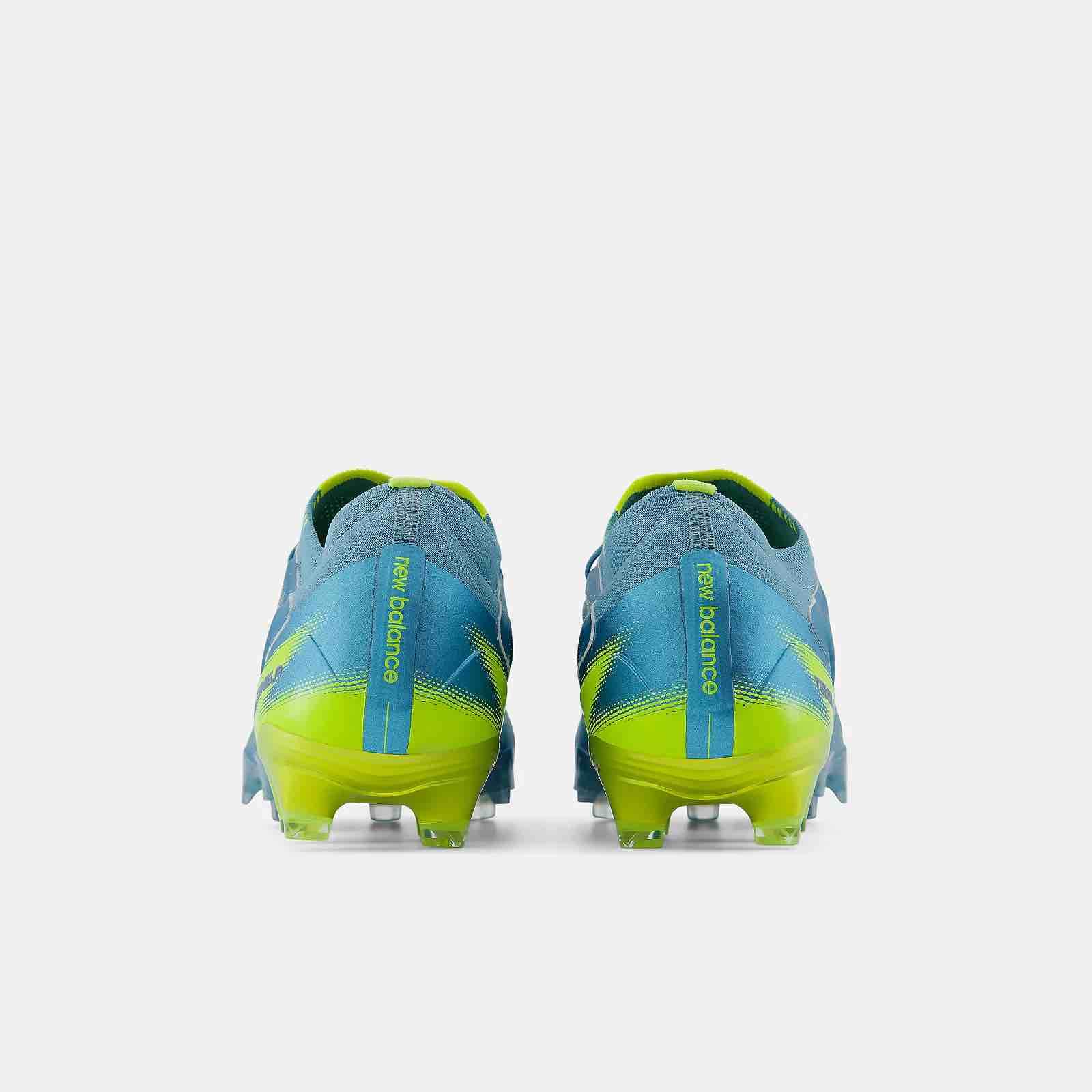 New Balance Tekela Elite Low Laced V5 2E Wide Firm Ground Soccer Cleats - Neon Tide Pack (FA26) (Pair - Back)