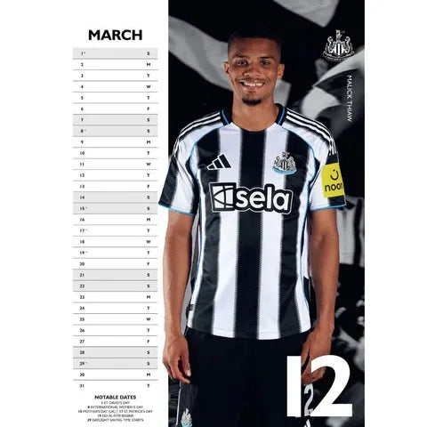 Newcastle 2026 Official Calendar (Month)
