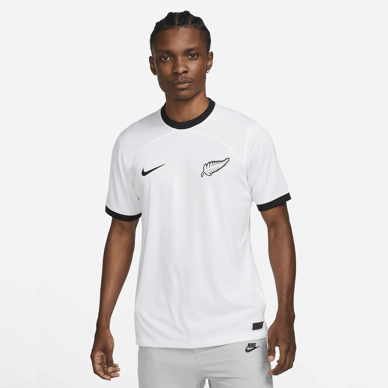 Nike 2022-23 New Zealand Home Jersey - White-Black (Model - Front)