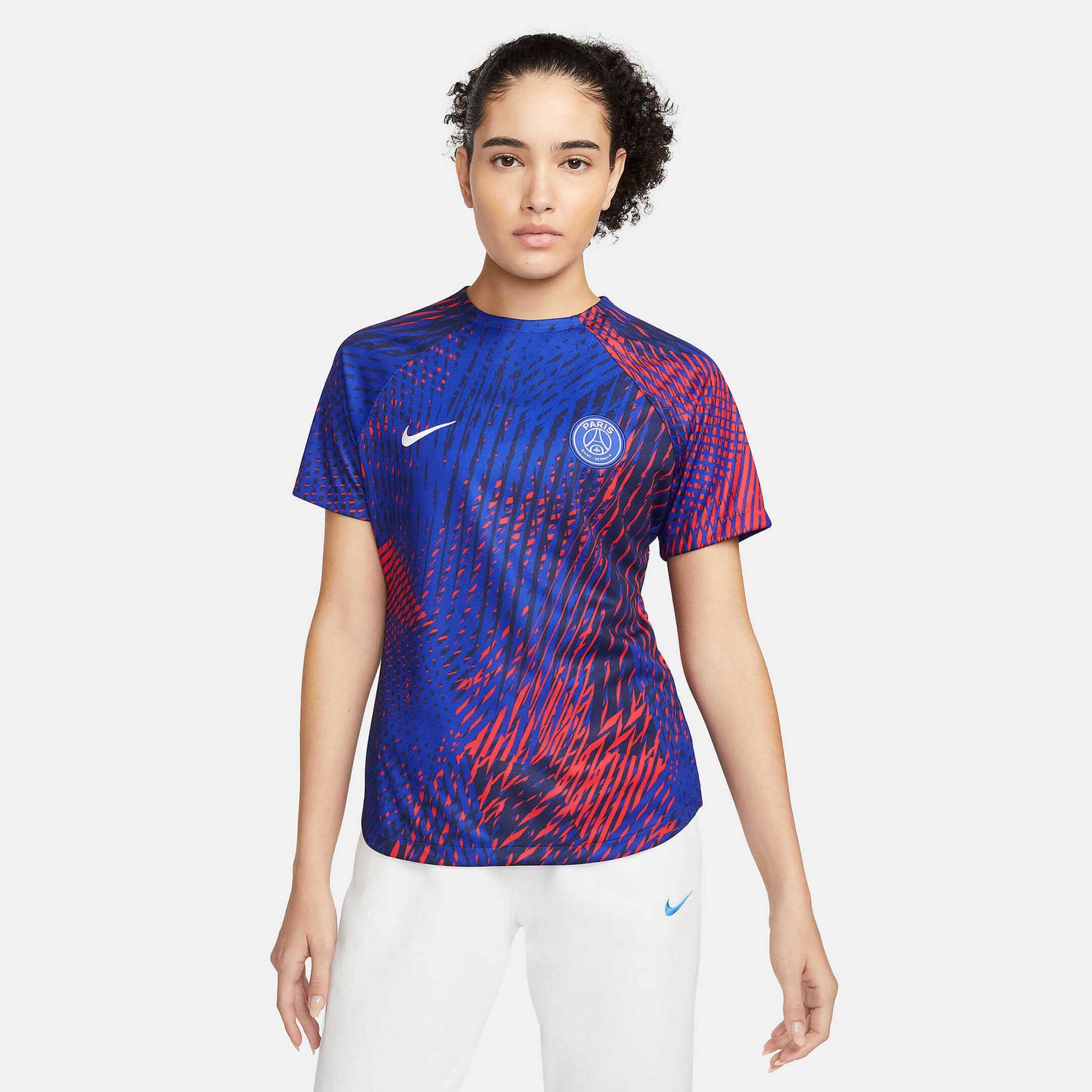 Nike 2022 PSG Womens Dri-Fit Pre-Match Jersey (Model - Front)