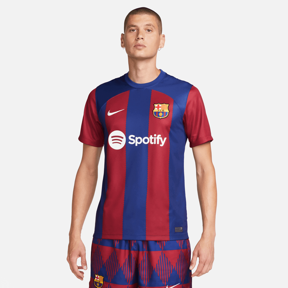 Nike 2023-24 Barcelona Men's Stadium Home Jersey (Model - Front)
