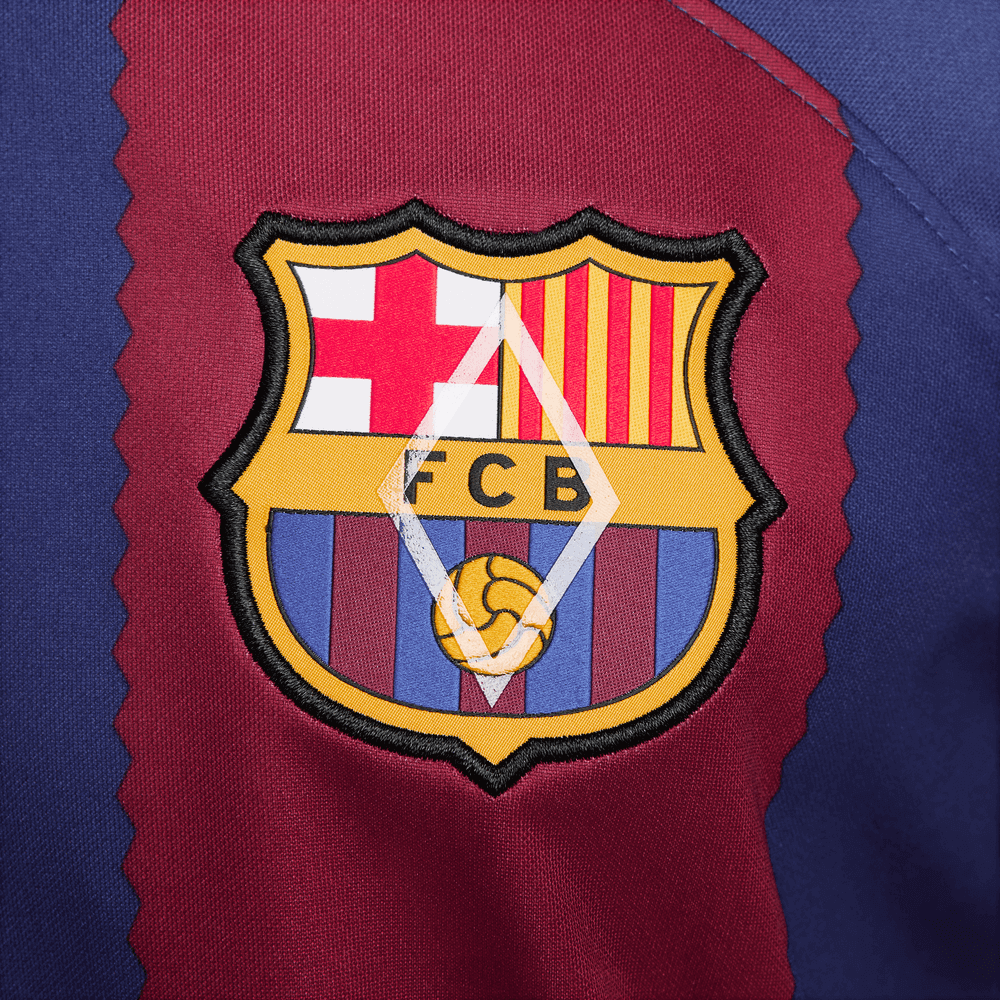 Nike 2023-24 Barcelona Men's Stadium Home Long Sleeve Jersey (Detail 2)