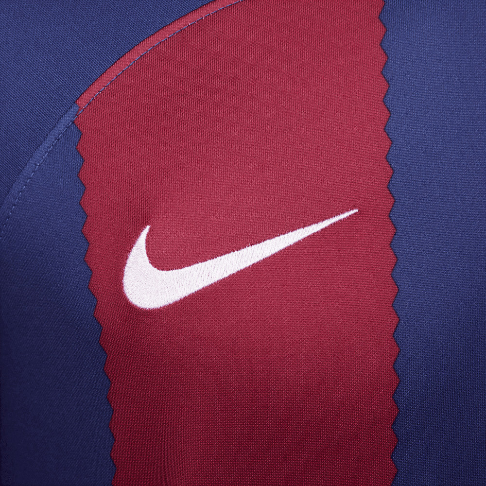 Nike 2023-24 Barcelona Men's Stadium Home Long Sleeve Jersey (Detail 3)
