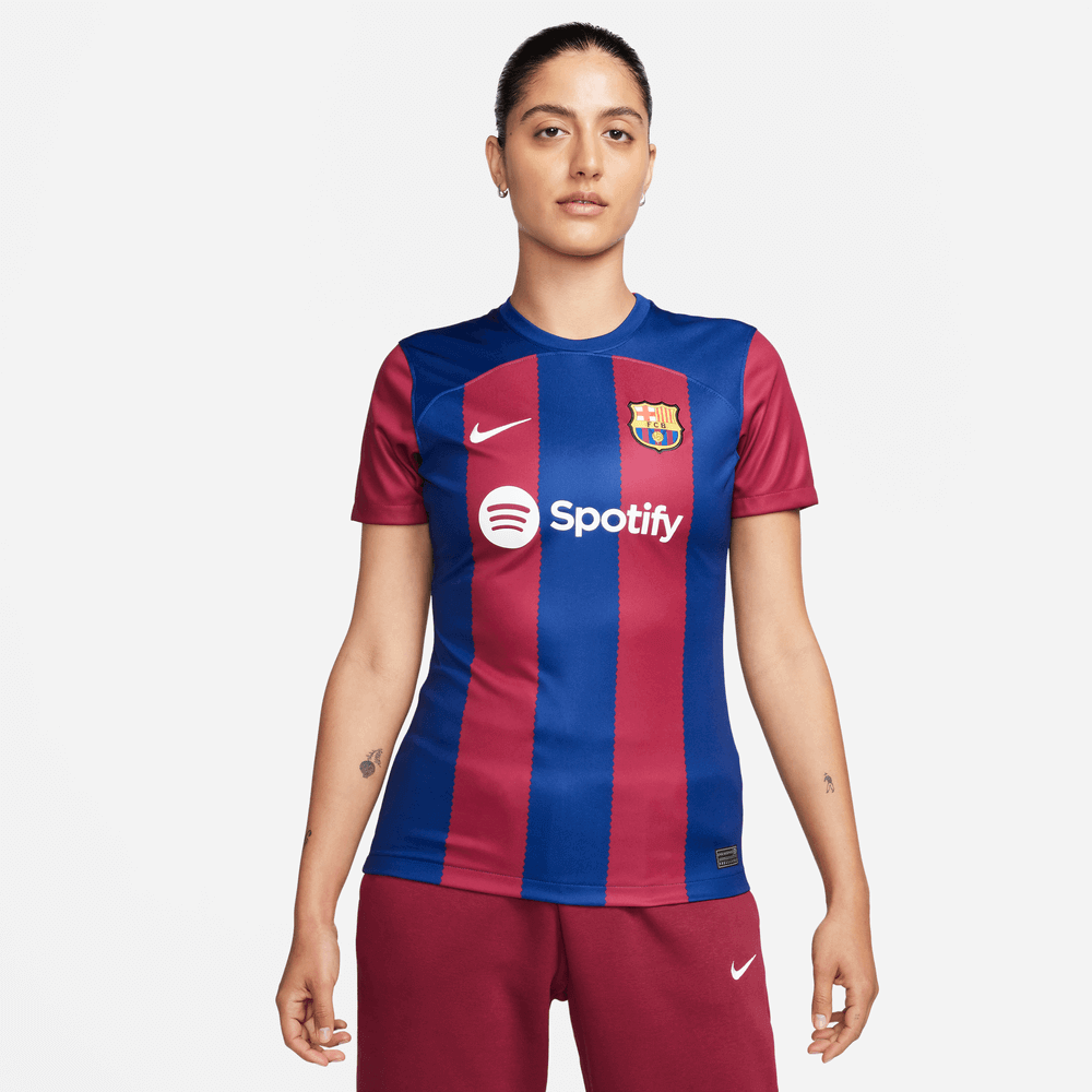 Nike 2023-24 Barcelona Women's Stadium Home Jersey (Model - Front)