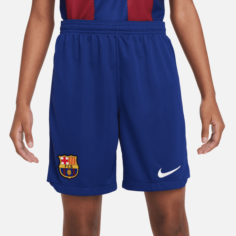 Nike 2023-24 Barcelona Youth Home Shorts (Front)