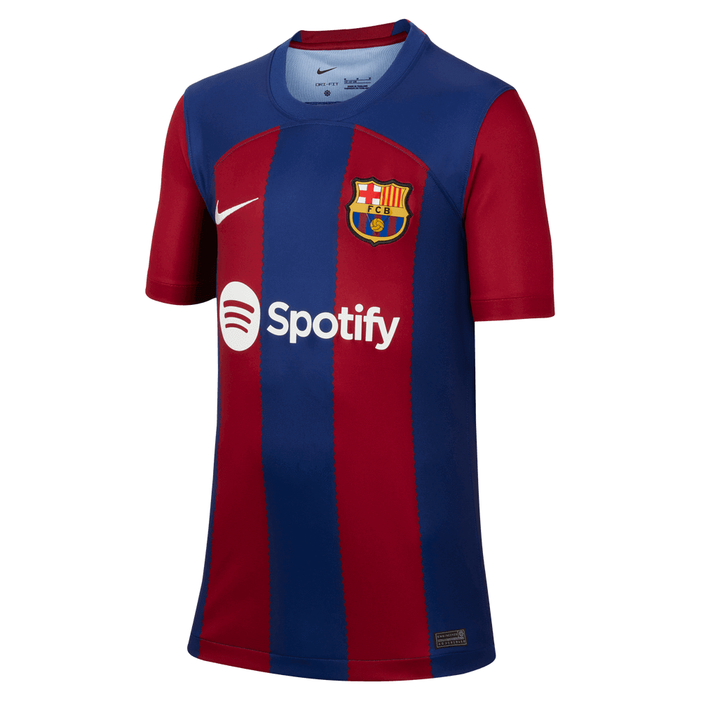 Nike 2023-24 Barcelona Youth Stadium Home Jersey (Front)
