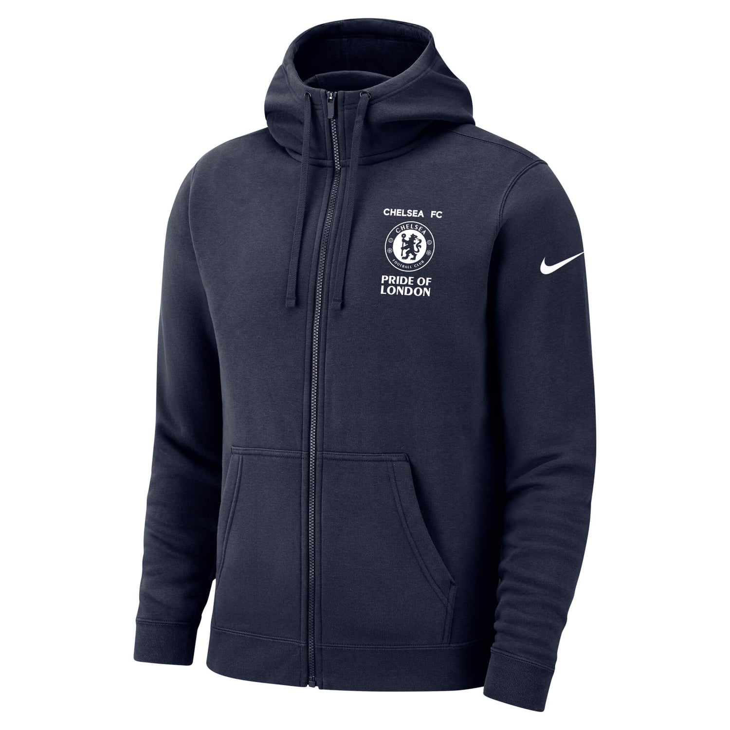 Nike 2023-24 Chelsea Men's Club Fleece FZ Hoodie (Front)