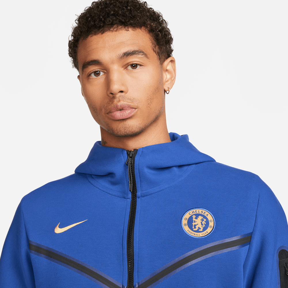 Nike 2023-24 Chelsea Men's Tech Fleece Windrunner Hoodie (Detail 1)