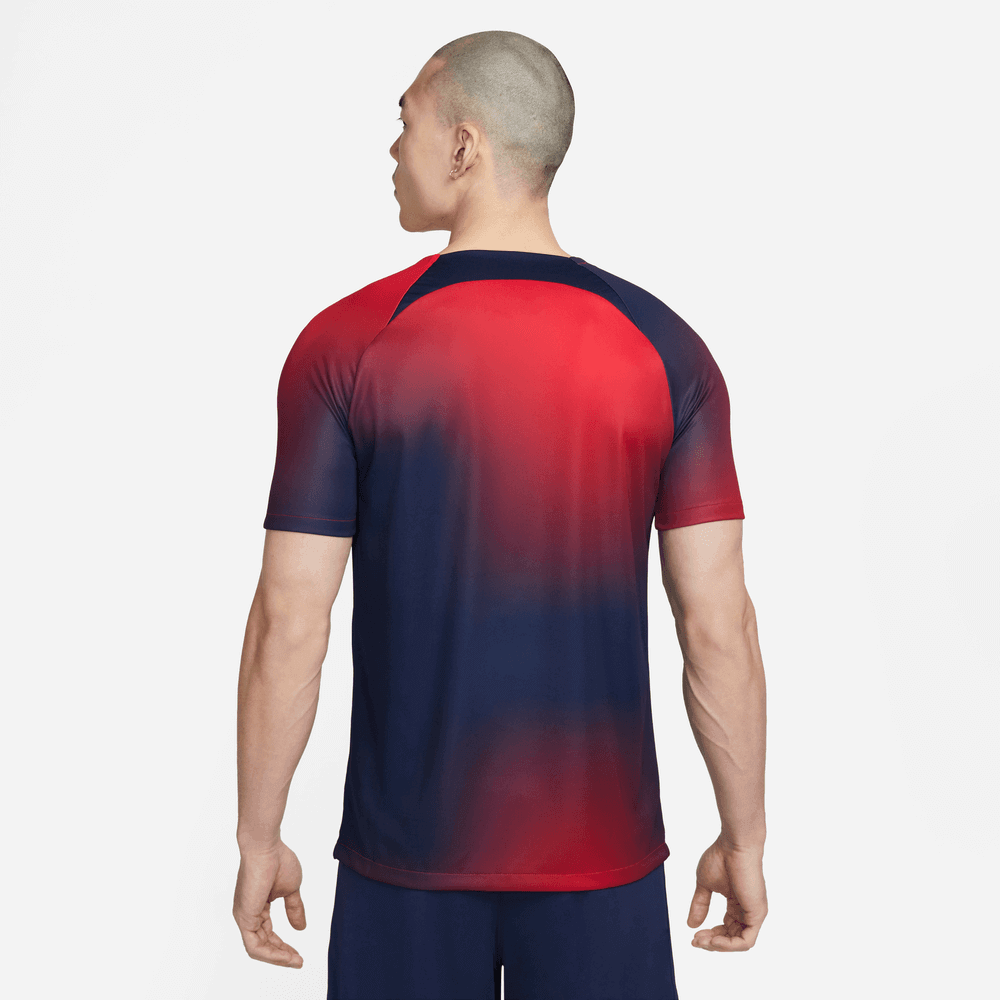 Nike 2023-24 PSG DF Training Top - Navy - Red (Model - Back)