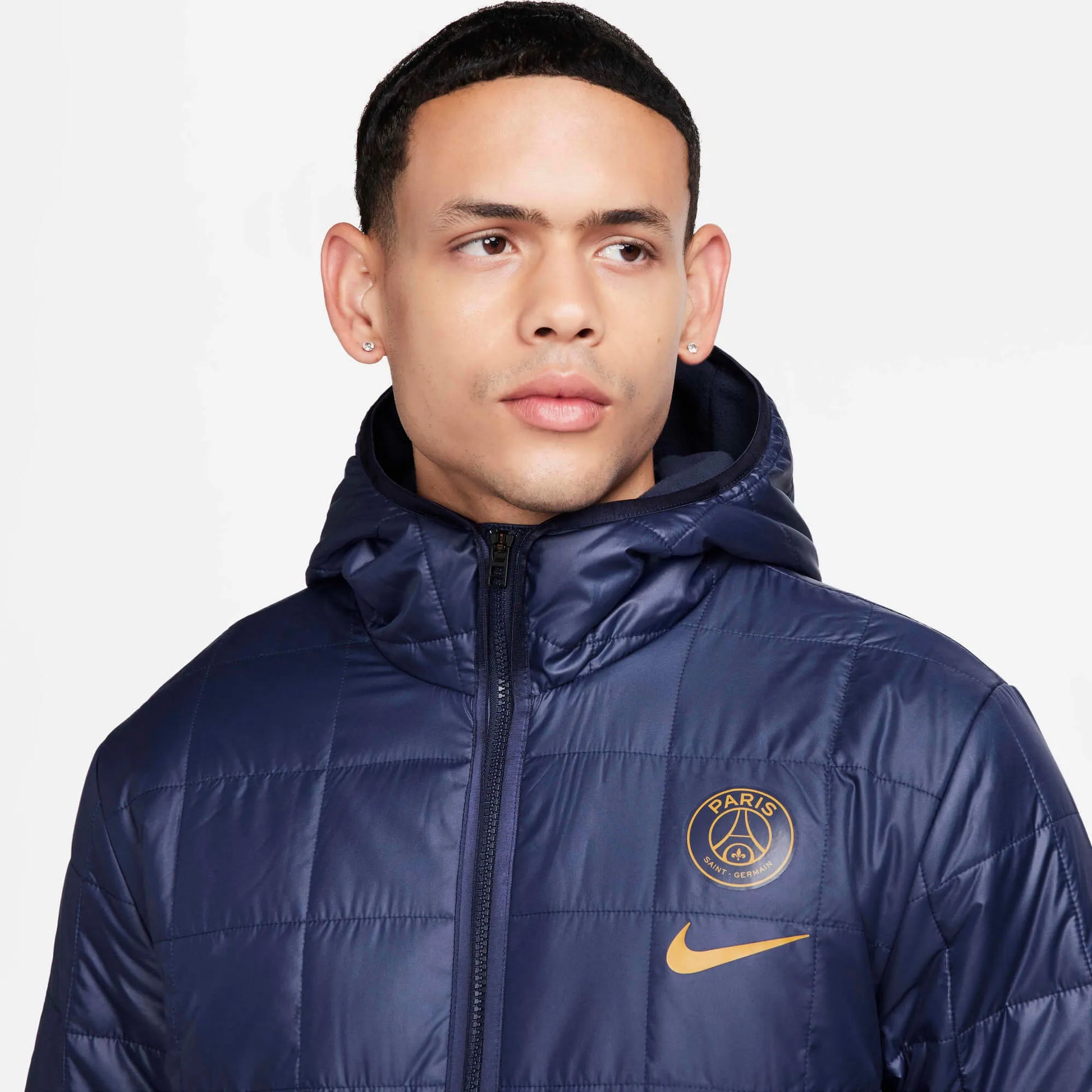 Nike 2023-24 PSG Men's Fleece-Lined Hooded Jacket (Detail 1)