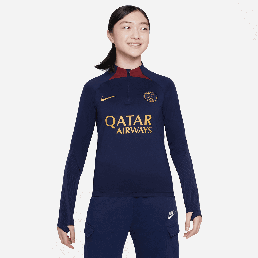 Nike 2023-24  PSG Youth  DF Strike Drill Top - Navy - Burgandy - Gold (Model - Front)