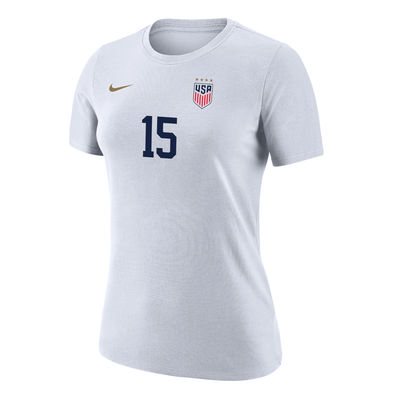 Nike 2023-24 USA Women's 4-Star Rapinoe 15 Tee  White (Front)