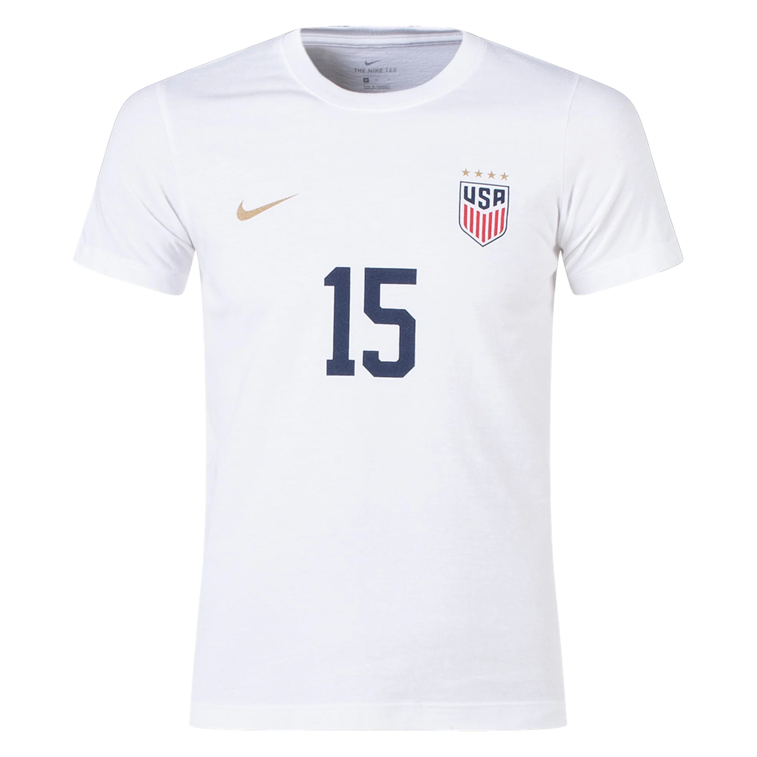 Nike 2023-24 USA Youth 4-Star Rapinoe 15 Tee White (Front)