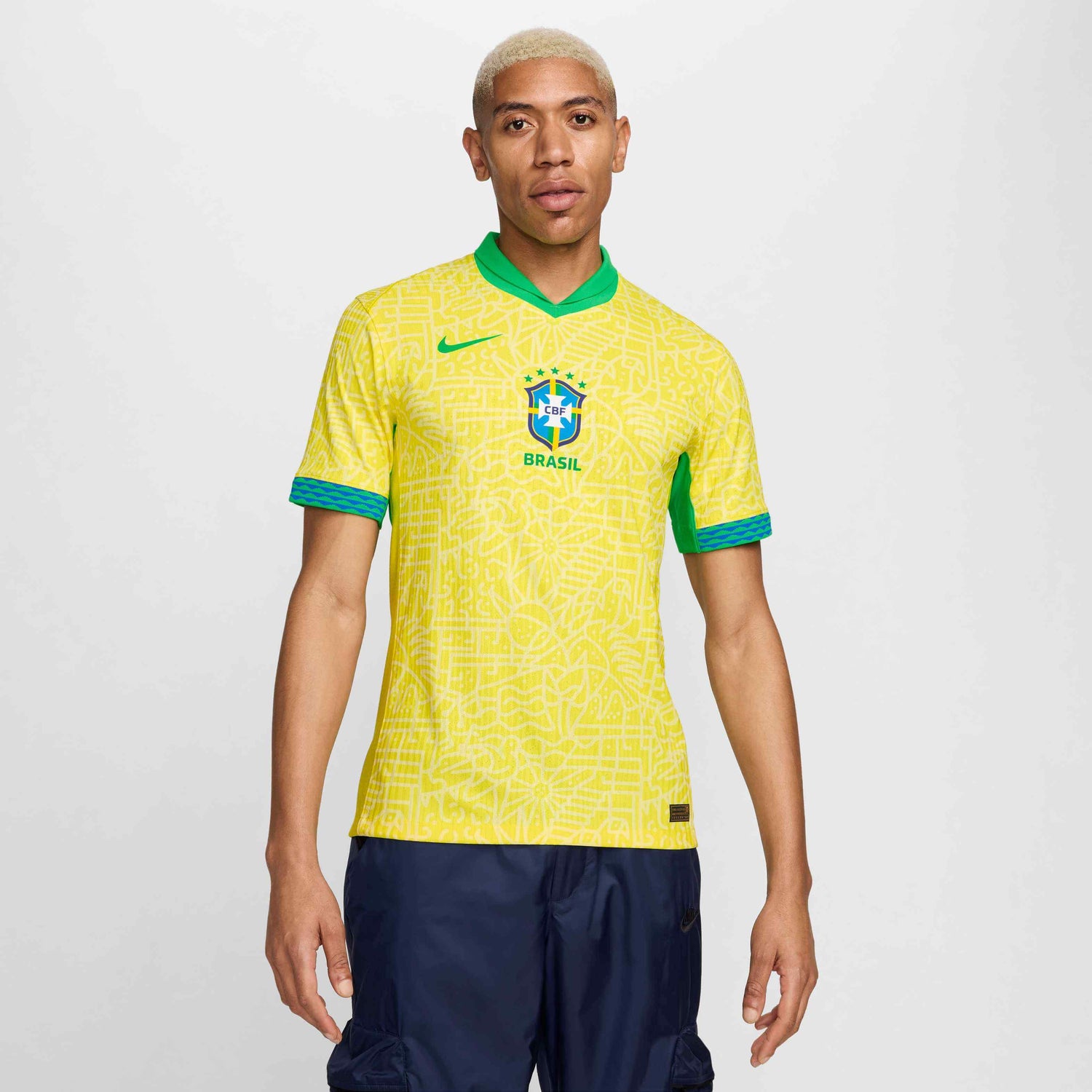 Nike 2024-25 Brazil Men's Authentic Home Jersey (Model - Front)
