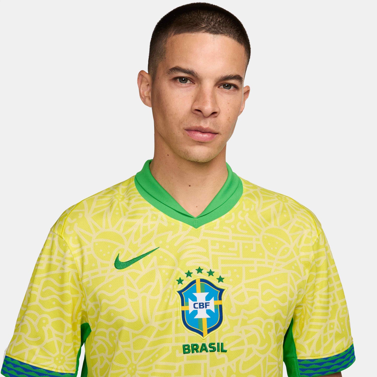 Nike 2024-25 Brazil Men's Stadium Home Jersey (Detail 1)