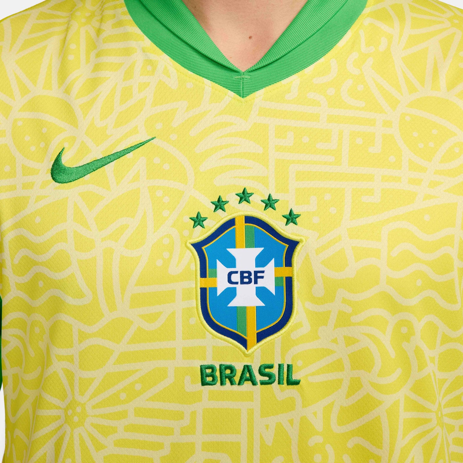 Nike 2024-25 Brazil Men's Stadium Home Jersey (Detail 2)