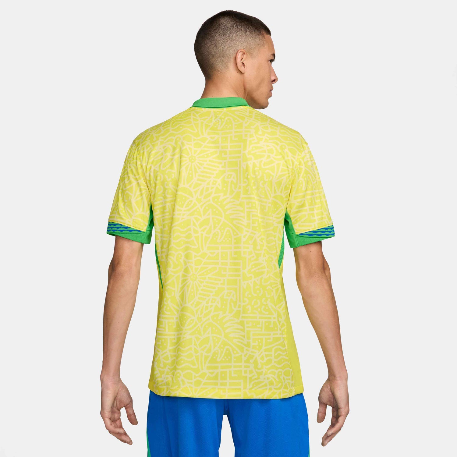 Nike 2024-25 Brazil Men's Stadium Home Jersey (Model - Back)