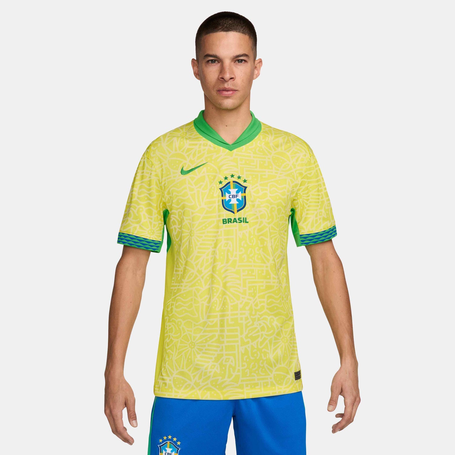 Nike 2024-25 Brazil Men's Stadium Home Jersey (Model - Front)